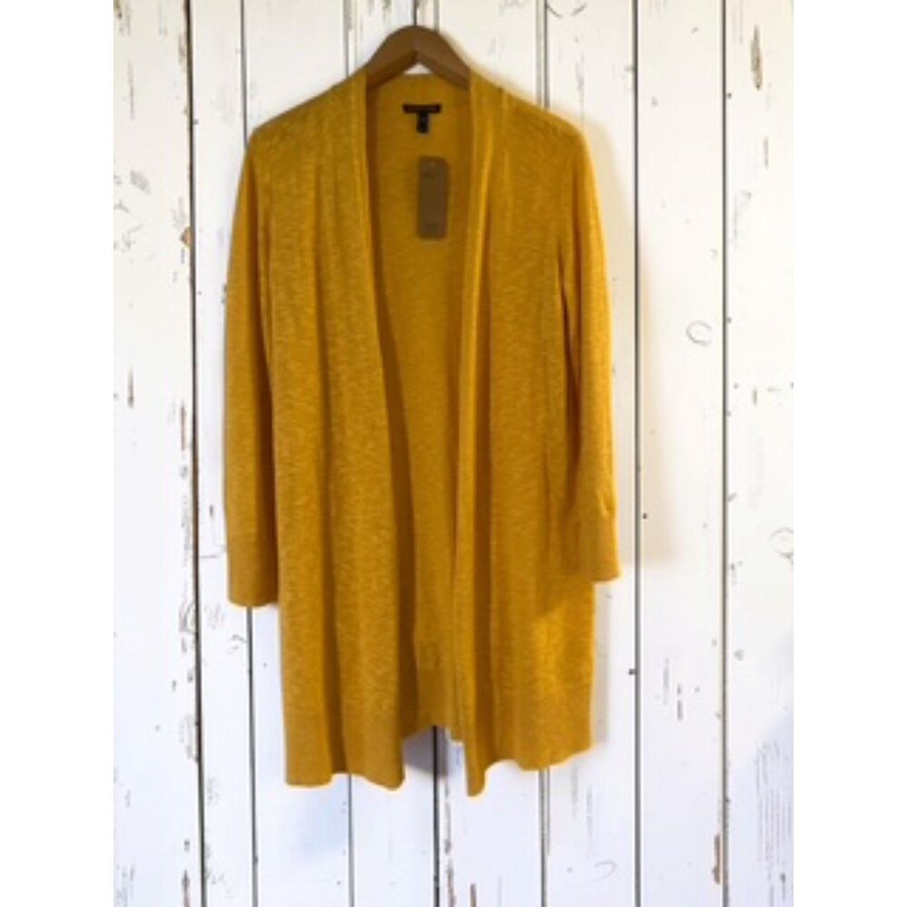 Eileen Fisher Renew Organic Linen Cotton Long Open Cardigan -Size M (Like New!)